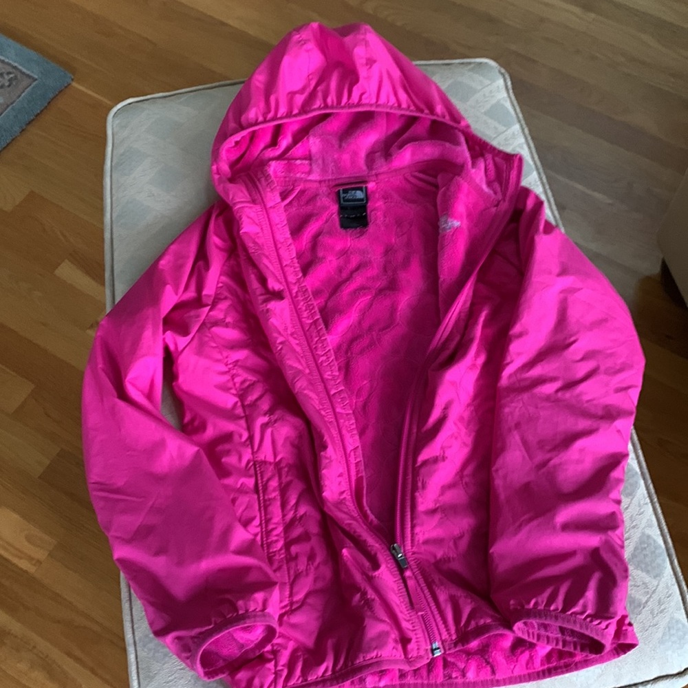 North Face coat, fuzzy inside, attached hood, girls size 10-12. - Picture 5 of 13